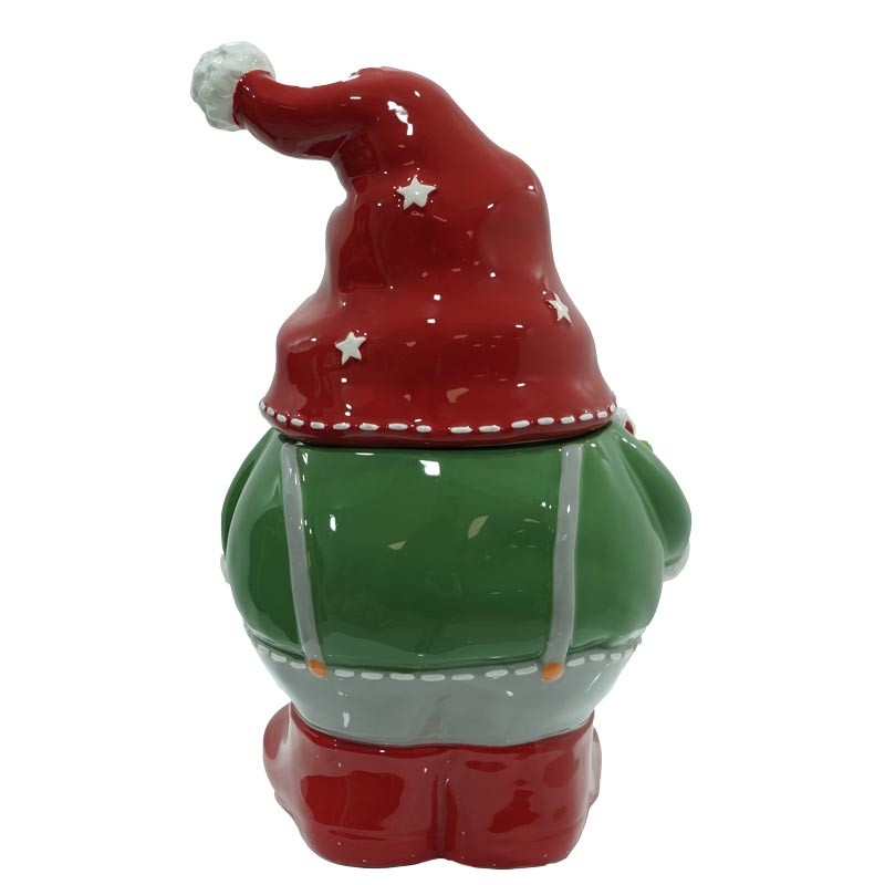 Porta Biscotti Natalizio in Ceramica -  H.30,5 cm - stile